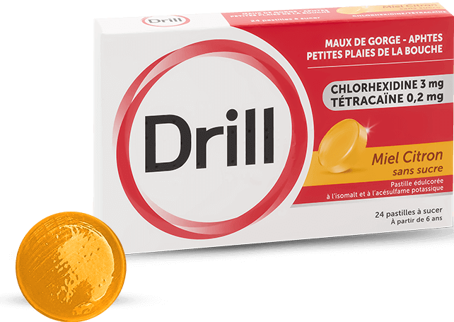 Drill Pastilles Maux de Gorge Chlorhexidine/Tétracaïne 24